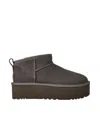 Ugg W Classic Ultra Mini Platform Ankle Boots In Gray