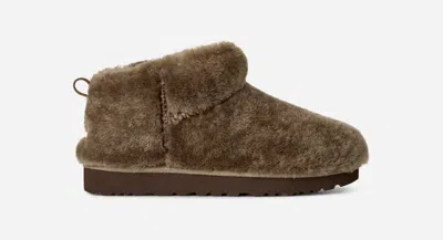Ugg ® Women's Classic Ultra Mini Fluffed Sheepskin In Light Bronze In Brown