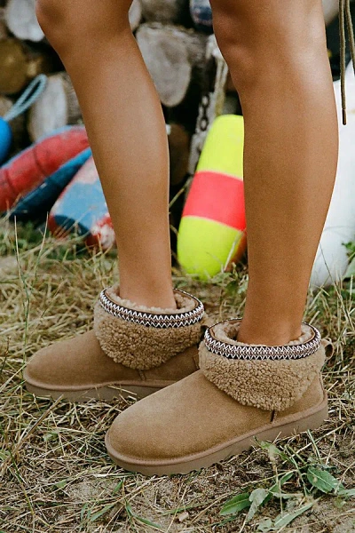 Ugg Women's Classic Ultra Mini Maxi Curly Boot In Chestnut, Women's At Urban Outfitters In Multi