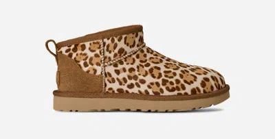 Ugg Stivaletto Donna Classic Ultra Mini Felicity Leopard Jasmine In Brown