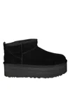 Ugg Classic Mini Platform Black Ankle Boots With Platform In Suede Woman In Black