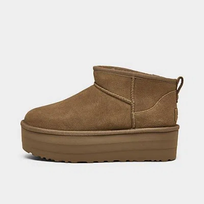 Ugg Women's Classic Ultra Mini Platform Boots In Chestnut