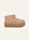 Ugg Classic Ultra Mini Platform Suede Boot In Neutral