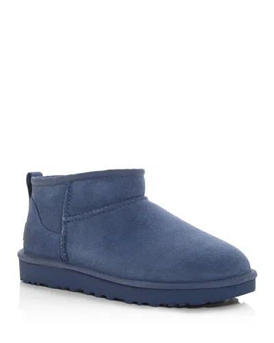 Ugg Women's Classic Ultra Mini Shearling Booties In Desert Blue