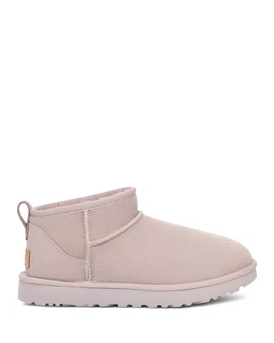 Ugg Women's Classic Ultra Mini Shearling Booties In Pale Smoke