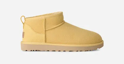 Ugg ® Women's Classic Ultra Mini Sheepskin Classic Boots In Muted Mustard In Yellow
