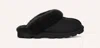 Ugg Disquette Chalet Suede And Sheepskin Slippers In Black