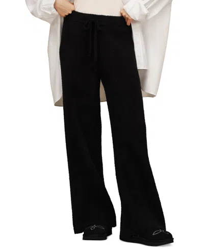 Ugg Women's Couria Straight-leg Rib Mid-rise Pants In Black