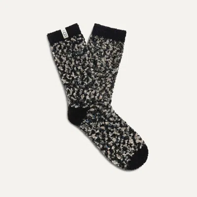 UGG ® WOMEN'S COZY CHENILLE SOCK RECYCLED MATERIALS/POLYESTER BLEND IN BLACK/GREY