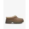 Ugg Womens Dark Brown New Height Cozy Suede And Shearling Clogs Eur 40 / 7 Uk In Dark Brown