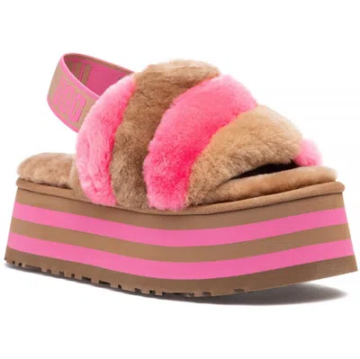 Ugg Women's Disco Slides In Stripe Chestnut Pink In Multi