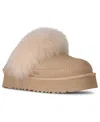 Ugg Sandcastle Suede Slip-on Flats With Plush Shearling Collar In Neutral