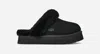 Ugg Disquette Shearling-trimmed Suede Slippers In Black