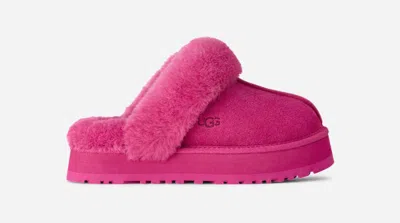 Ugg ® Women's Disquette Sheepskin Slippers In Dark Peony In Pink