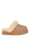 Ugg Chaussons Disquette En Cuir In Pink