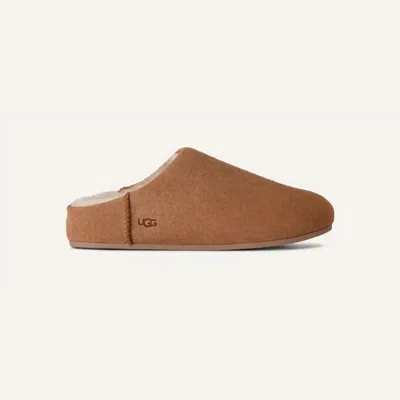Ugg Chestnut Brown Suede Leather Elea Slip-on Slippers