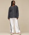 Ugg Women's Emerson Braid Front-placket Jacket In Gray