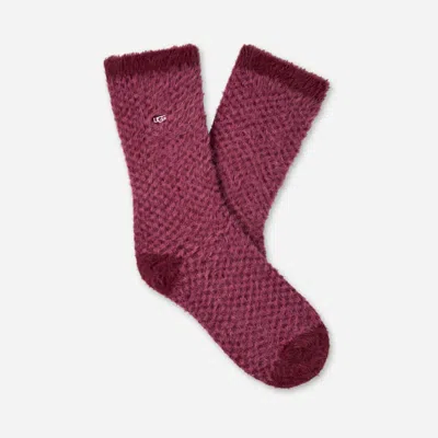 Ugg Enlie Crew Socks In Burgundy