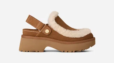 Ugg ® Women's Esmee Clog Sheepskin Shoes In Chestnut In Brown