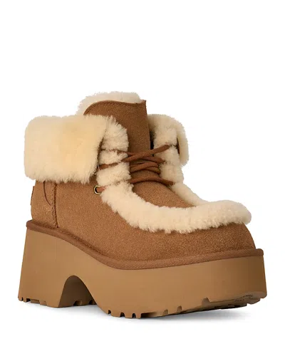 Ugg Women's Esmee Lace Up Platform Booties In Brown