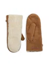 Ugg Mittens W/ Exposed Shearling In Brown