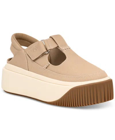 Ugg Women's Ez-duzzit T-strap Platform Flats In Mustard Seed