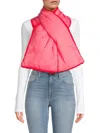 Ugg Women's Faux Fur Trim Puffer Scarf In Cosmo Pink