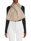 Ugg Women's Faux Fur Trim Puffer Scarf In Putty