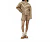 Ugg Ellison Fluff Shell Fleece Jacket In Brown