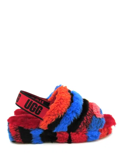 Ugg Women's Fluff Yeah Cali Collage Slides In Red