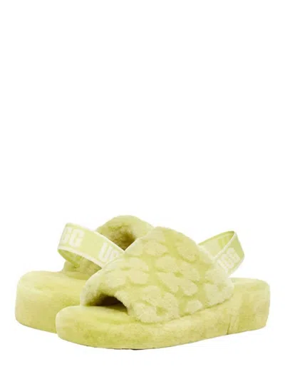 Ugg Women's Fluff Yeah Poppy Slides In Pollen In Yellow