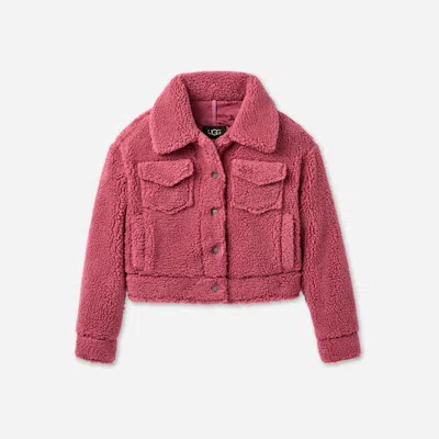 Ugg ® Women's Frankie Short Trucker Jacket Fleece In Strawberry