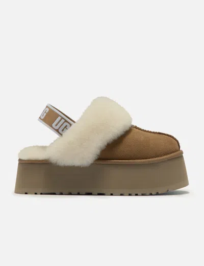 Ugg Funkette Flatform Slippers In Brown