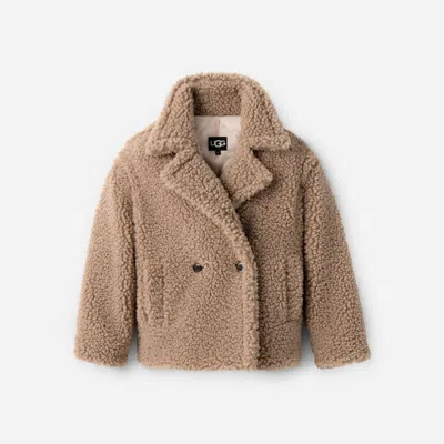 Ugg ® Women's Gertrude Short Teddy Coat Faux Fur In Putty In Brown