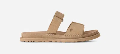 Ugg ® Women's Goldengaze Slide Suede Sandals In Mustard Seed In Brown