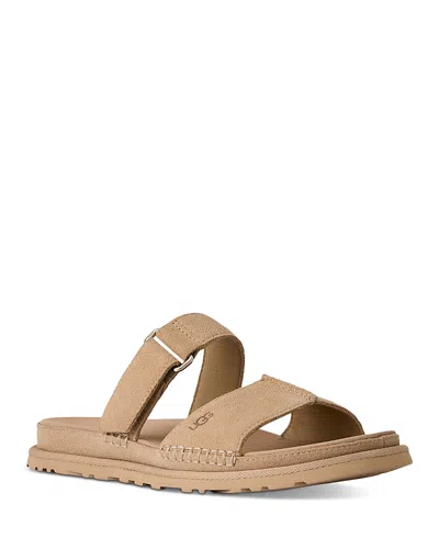 Ugg Women's Goldengaze Tan Suede Slide Sandals In Brown