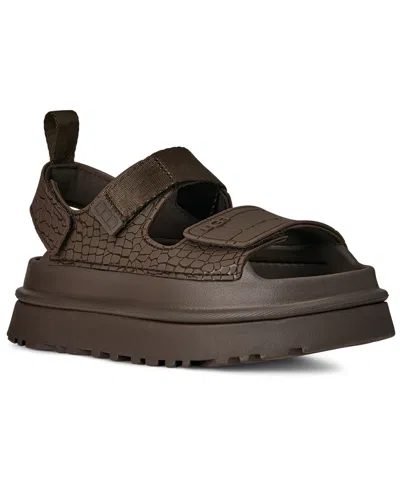 Ugg Women's Goldenglow Embossed Open Toe Sandals In Brown
