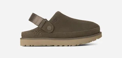 UGG ® WOMEN'S GOLDENSTAR CLOG SUEDE SHOES IN DENSE SMOKE