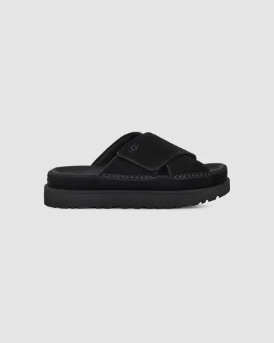 UGG WOMEN'S GOLDENSTAR CROSS SLIDE IN BLACK