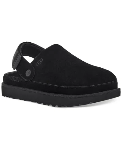 Ugg Chic Sheepskin Sandals With Adjustable Strap And Cushioned Sole In Black