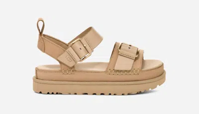 Ugg ® Women's Goldenstar Villa Nubuck/leather Sandals In Mustard Seed In Brown
