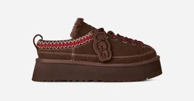 Ugg ® Women's Heritage Lace-up Slipper Sheepskin In Burnt Cedar