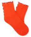 Ugg Women's Karsyn Lettuce Edge Quarter Logo Socks In Red