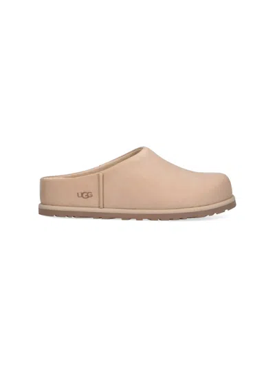 Ugg Women's Leather Shearling-lined Mini Sandals With Rubber Outsole In Neutral