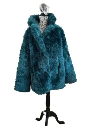 Pre-owned Ugg Women Lianna Short Azure Toscana Shearling Jacket Coat Size Xl In Blue