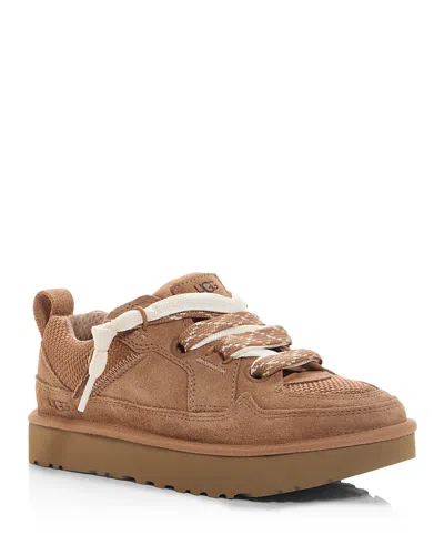 Ugg Suede And Mesh Sneakers With Trekking Laces In Brown