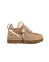 Ugg Lowmel 1144032-san Sneakers Women Sand Suede Wool Lined Comfort Shoes Gug115 In Brown