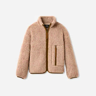 Ugg ® Women's Marlene Confetti Jacket Polyester Tops In White Pepper In Brown