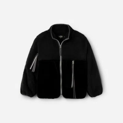 UGG ® WOMEN'S MARLENE SHERPA JACKET II FAUX FUR/FLEECE TOPS IN BLACK