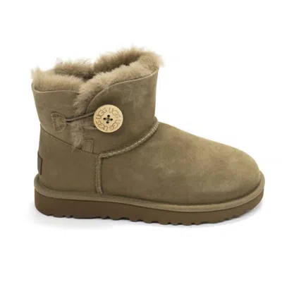 Ugg Women's Mini Bailey Button Ii Fashion Boots In Hickory In Brown